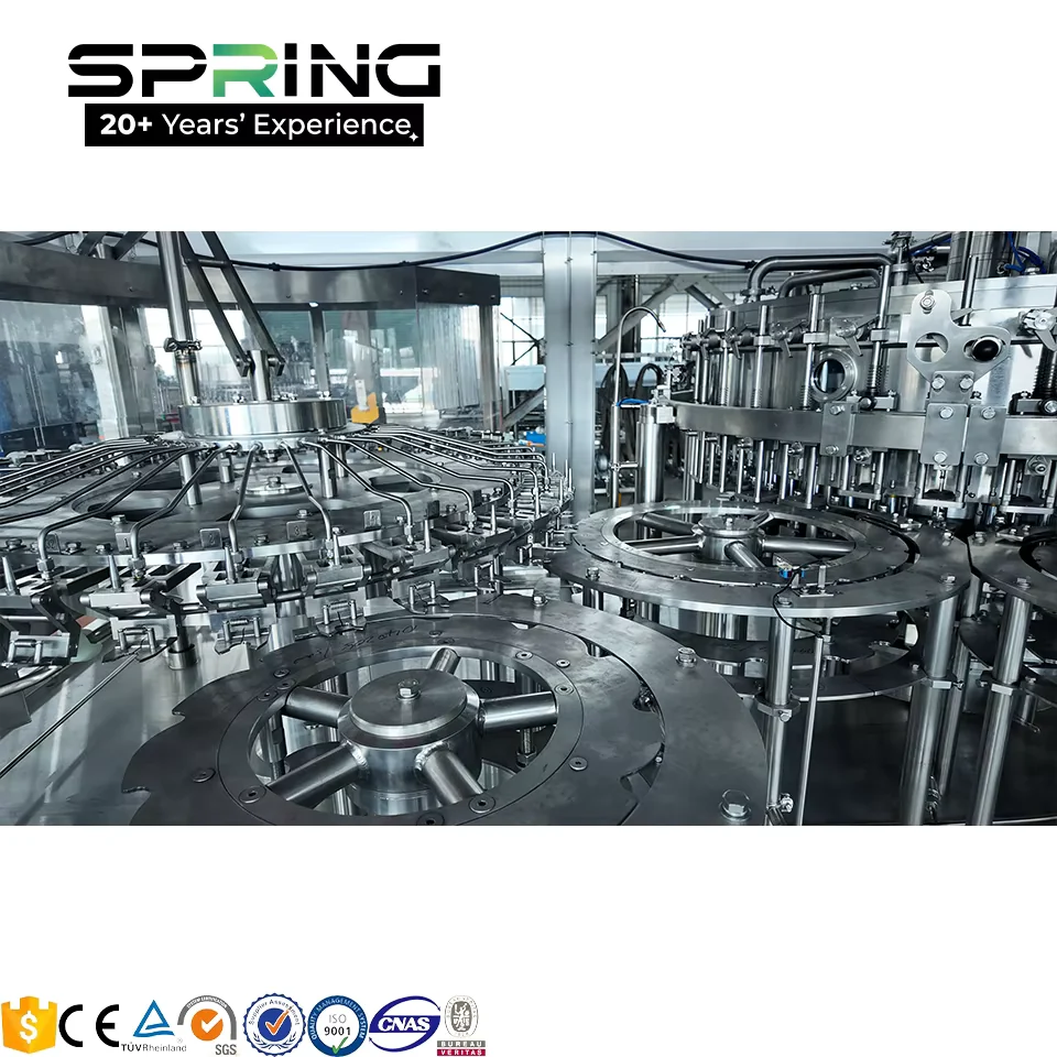 Main machine detail overview for glass bottle carbonated and beer-style drink production line